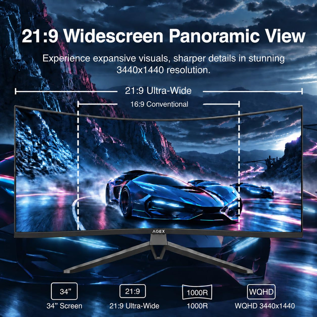 34 Inch WQHD 2K Ultrawide Curved Gaming Monitor 240Hz Q425198