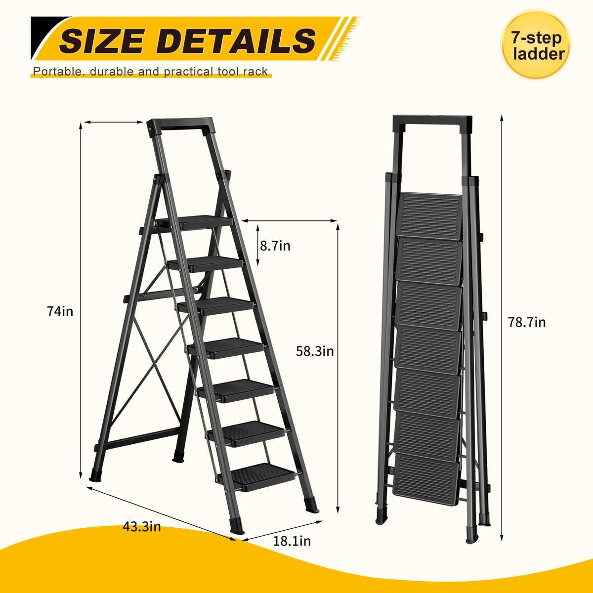 7 Step Ladder with Platform B1207