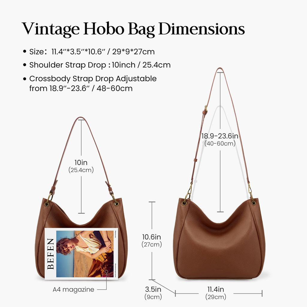 Genuine Leather Hobo Crossbody Bags with 2 Detachable Straps V220