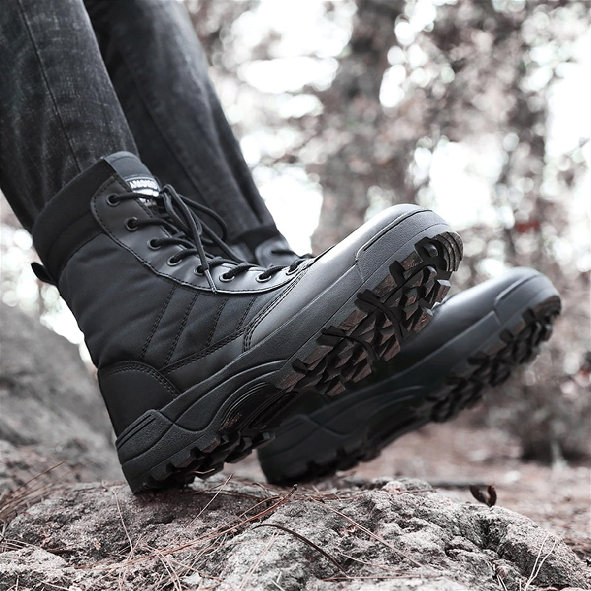 8 Inch High Top Suede Leather Military Tactical Boots S476769
