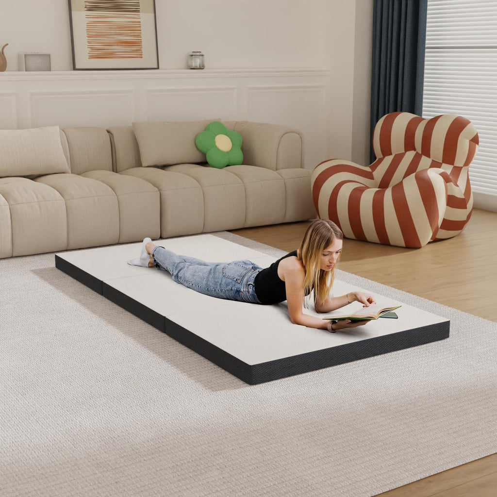 3 Inch Twin Trifold Mattress with Washable Cover Q8470