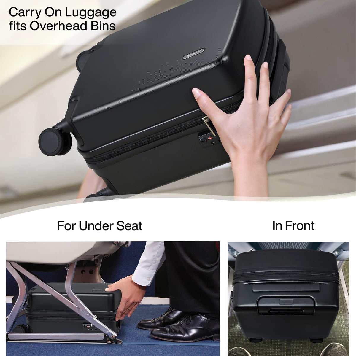 16 Inch Underseat Hard Shell Carry On Luggage with TSA Lock F99218
