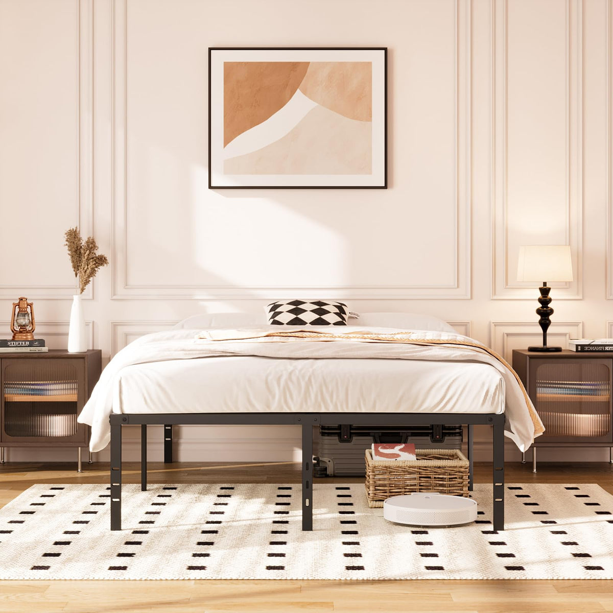 Queen 14-Inch Heavy-Duty Platform Bed Frame D6083