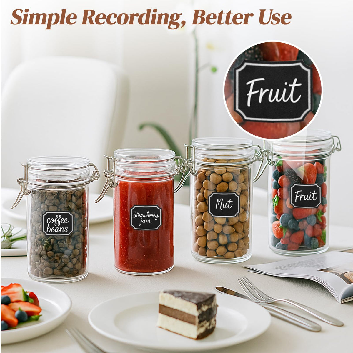 8 PCS 16 oz Glass Jars with Airtight Lid Q225