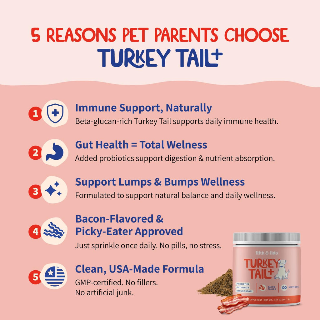 Turkey Tail Mushroom for Dogs Bacon Powder Probiotic H974774