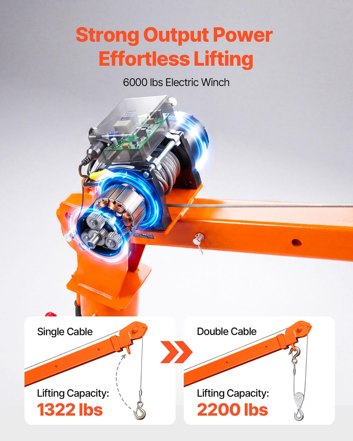 Electric Truck Crane with 12V Electric Winch and 360° Rotating Telescopic Boom Q692574