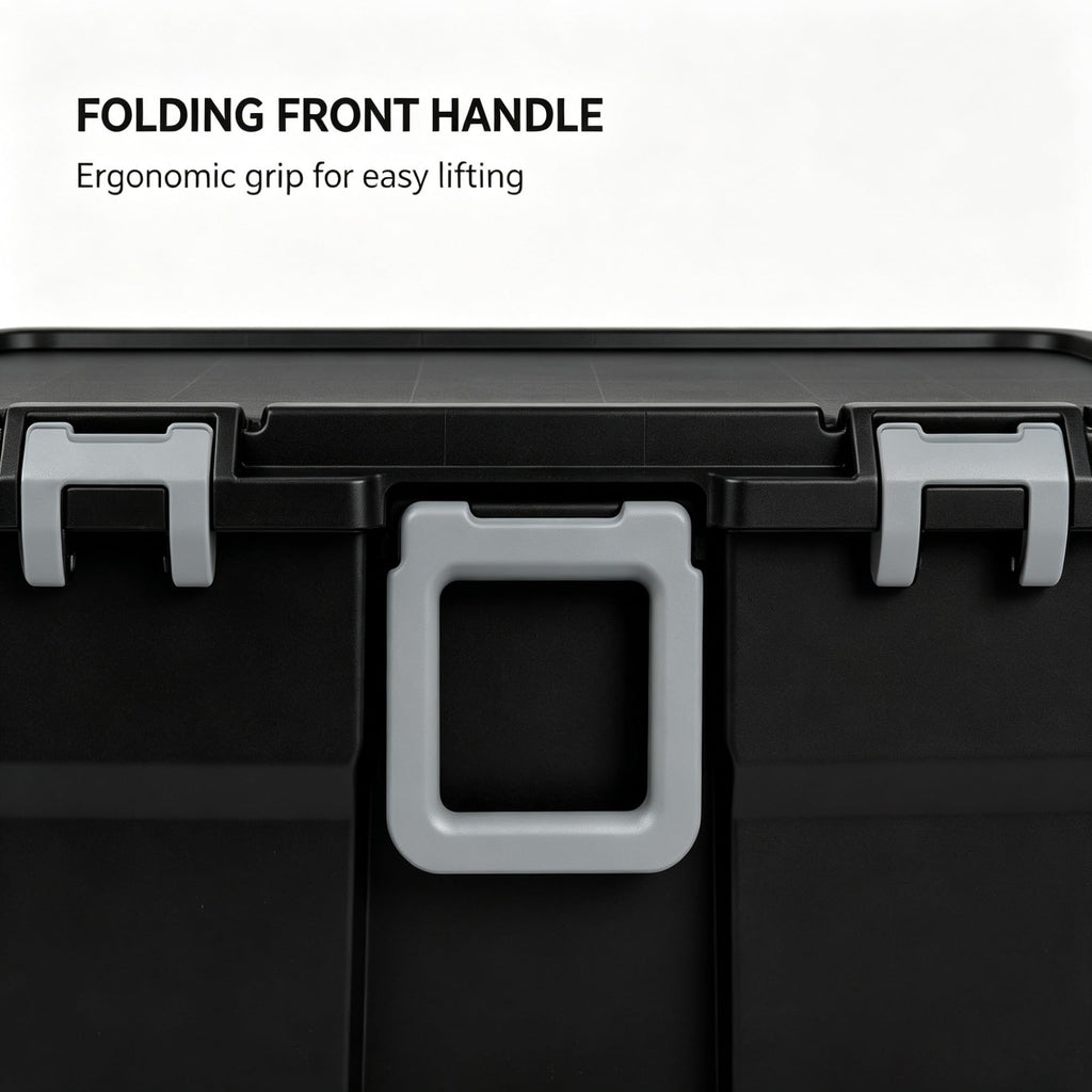 Black 2 Pack 22 Gallon Wheeled Plastic Storage Trunk W12152