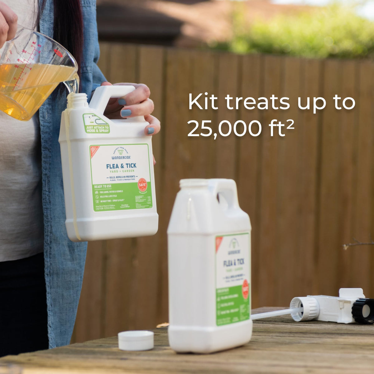 Flea, Tick, and Mosquito Yard Spray Refill Starter Kit 32 oz Ready to Use and 16 oz Concentrate K8172