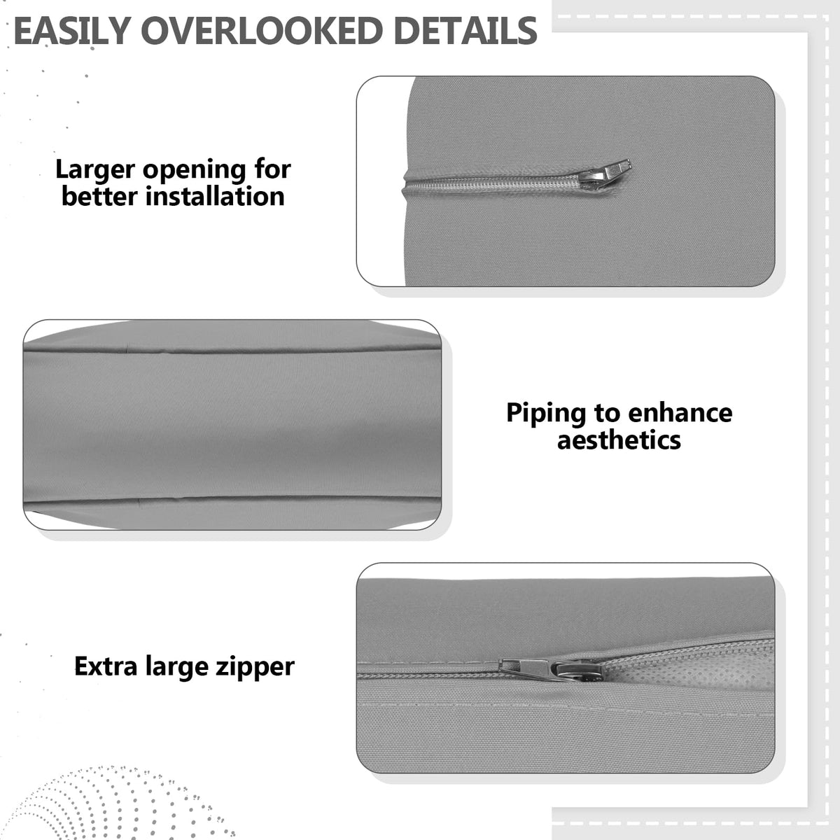 14 Piece Outdoor Waterproof Cushion Covers with Zipper U285296