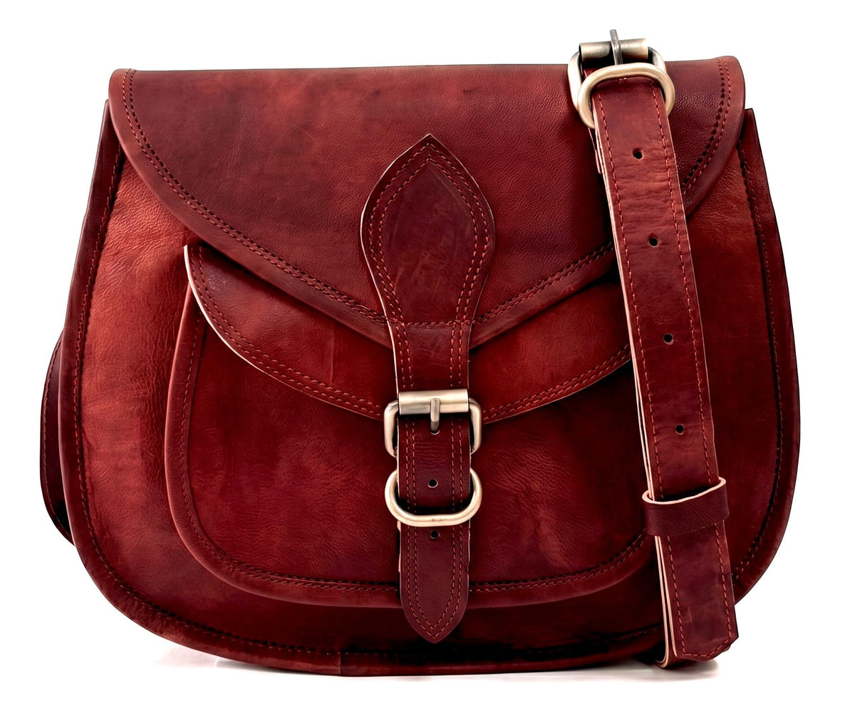 Genuine Leather Crossbody Satchel Bag H556