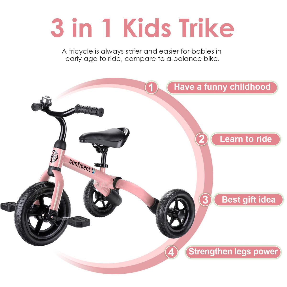 3 in 1 Folding Kids Tricycle S309