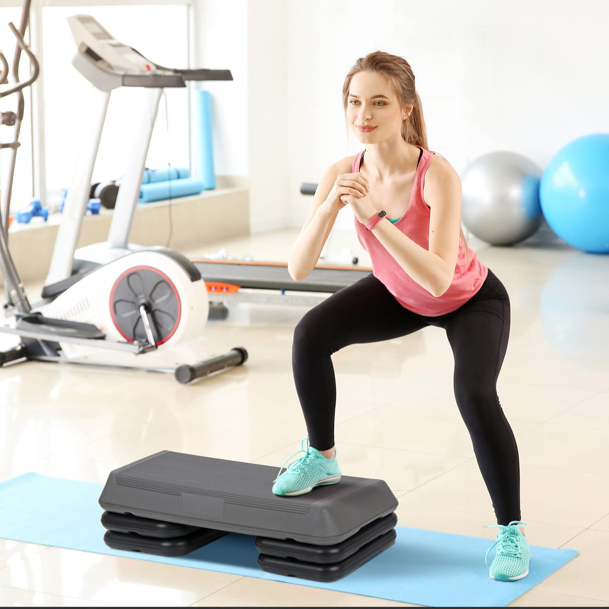 28.5'' Exercise Aerobic Step Platform with 4 Risers O833154