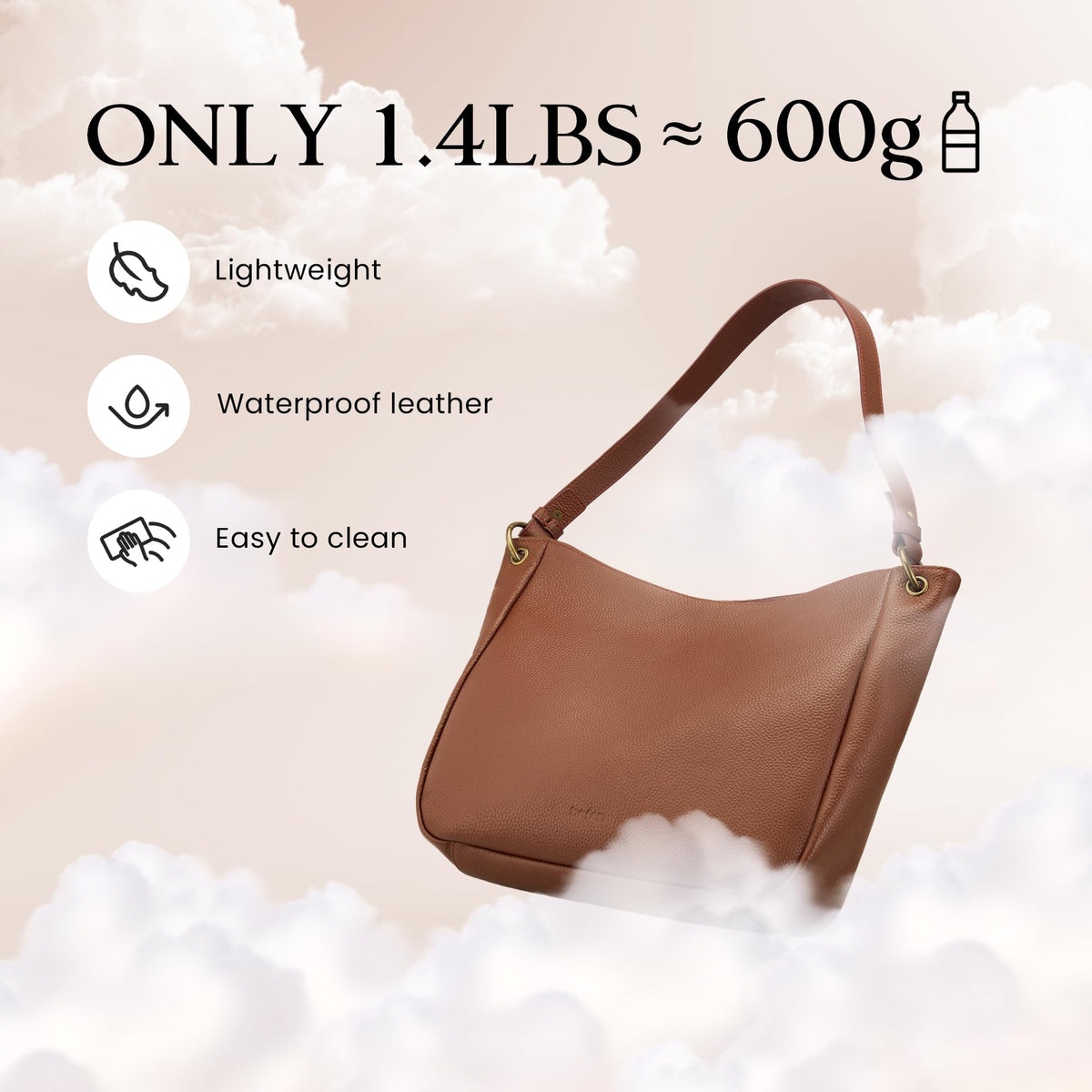 Genuine Leather Hobo Crossbody Bags with 2 Detachable Straps V220