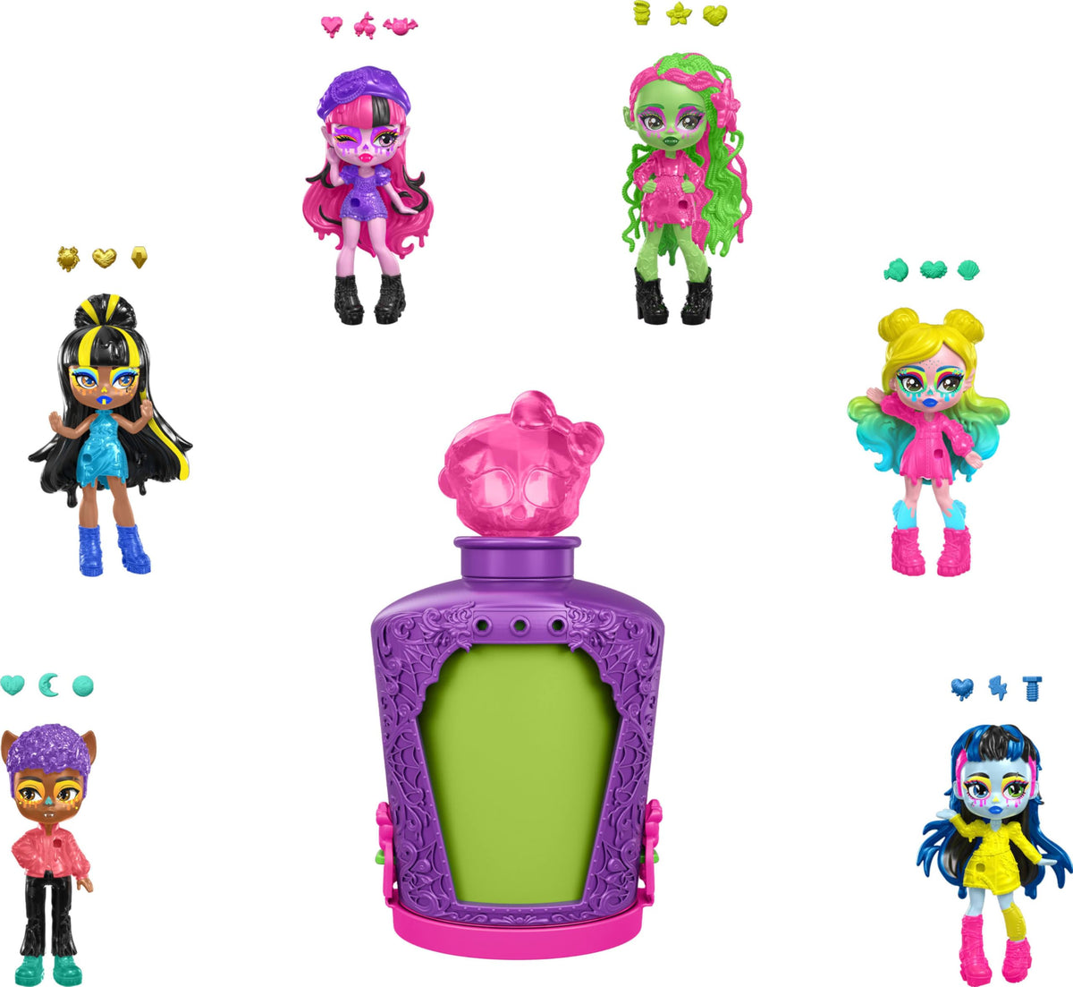 Mini Dolls and Accessories with Water Reveal & Charms U527