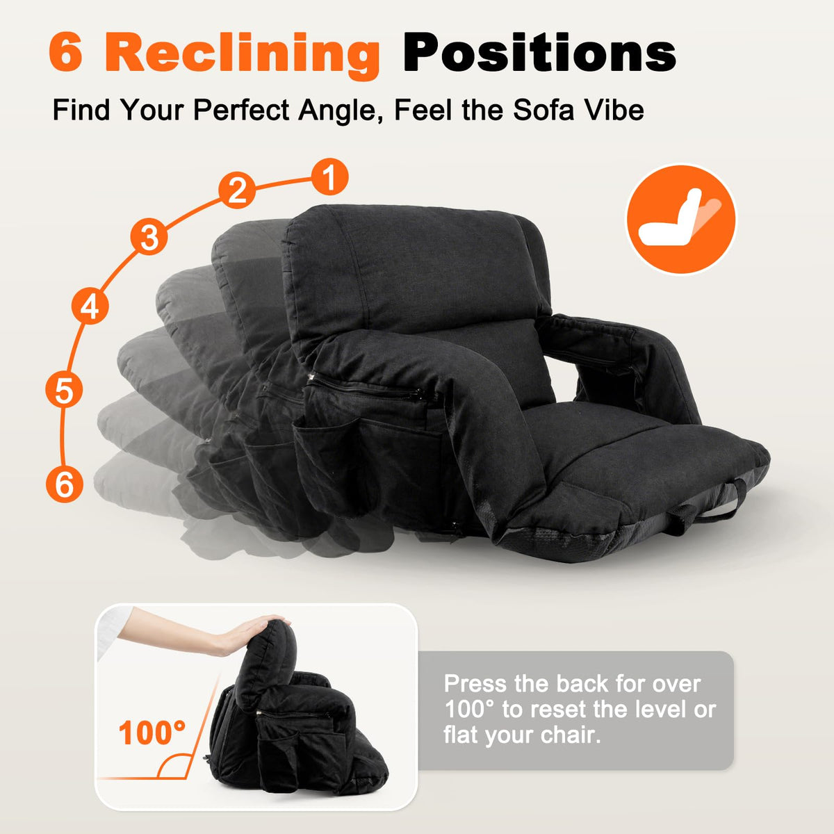 26" Extra Wide Stadium Seats with Back Support Z489