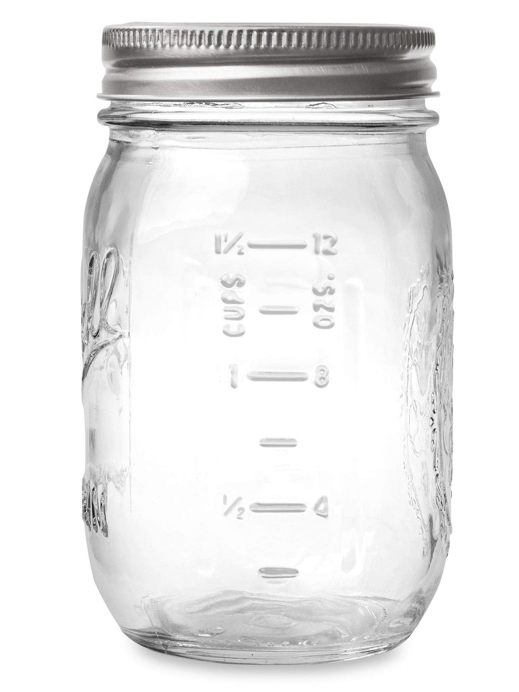 16 oz Regular Mouth Mason Jar with Lids and Bands (12 Units) E140450