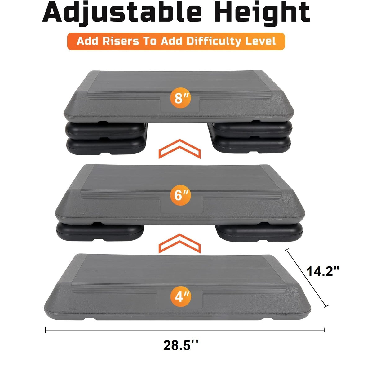 28.5'' Exercise Aerobic Step Platform with 4 Risers O833154