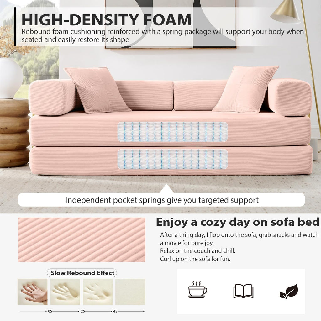 Pink Futon Sleeper Sofa Bed B5338