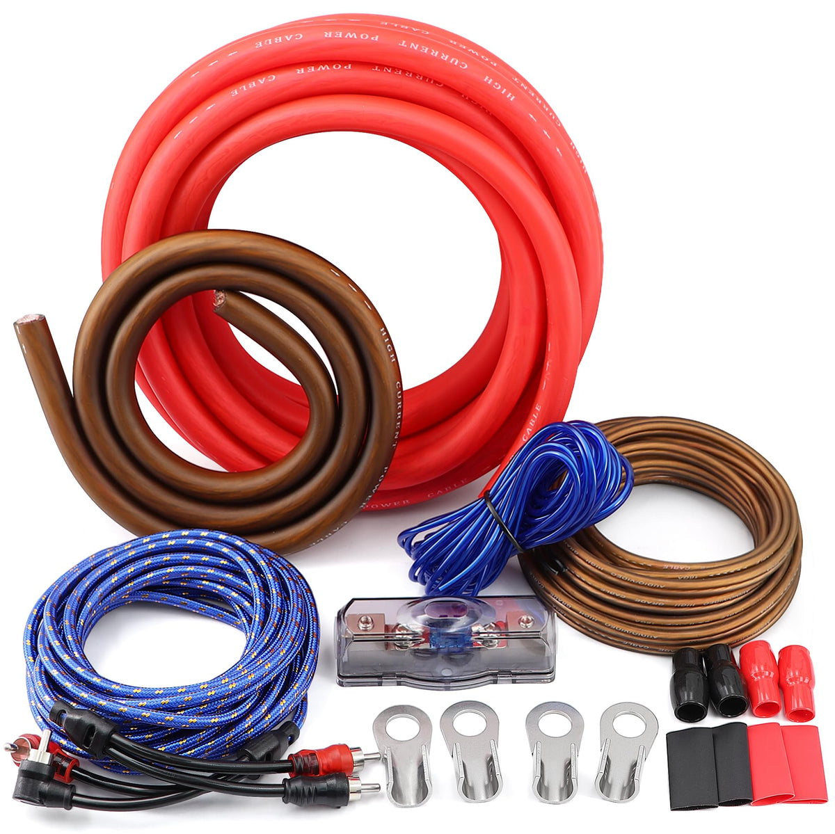 0 Gauge Amp Wiring Kit, 3000 Watt Car Amplifier Installation Wiring Kit F3322