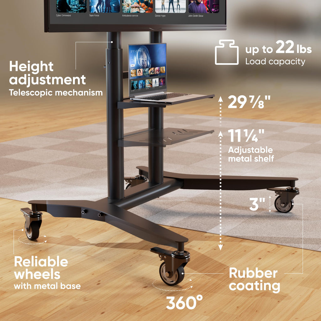 Mobile TV Stand 55-90 Inch Black L81241
