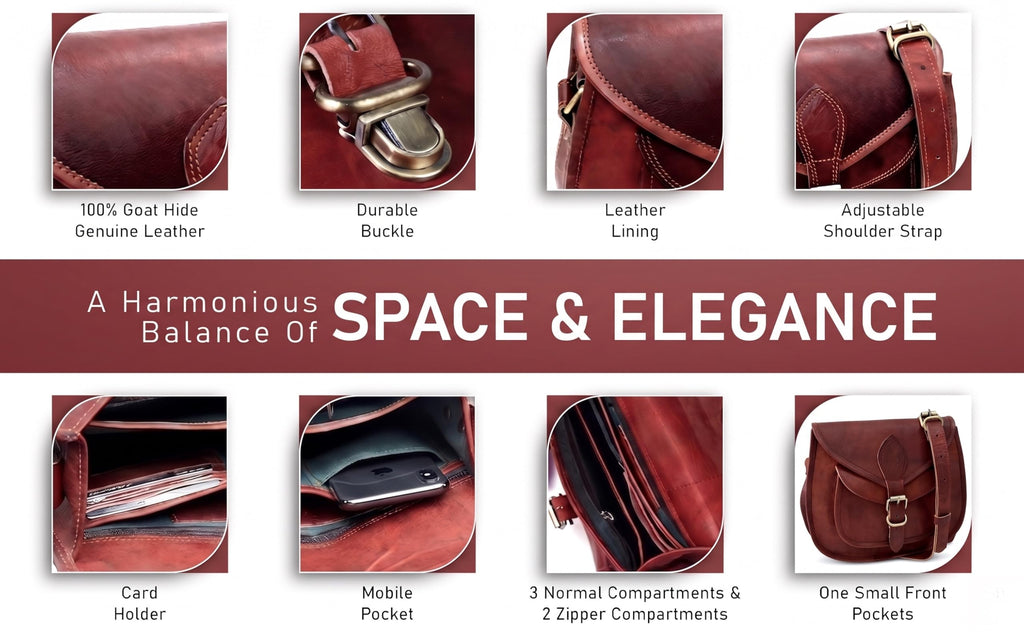 Genuine Leather Crossbody Satchel Bag H556