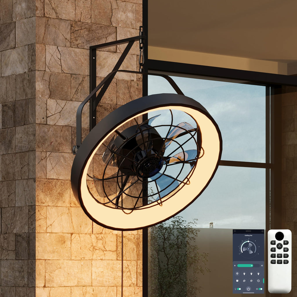 20 Inch Plug In Wall Mount Fan with Light N97986