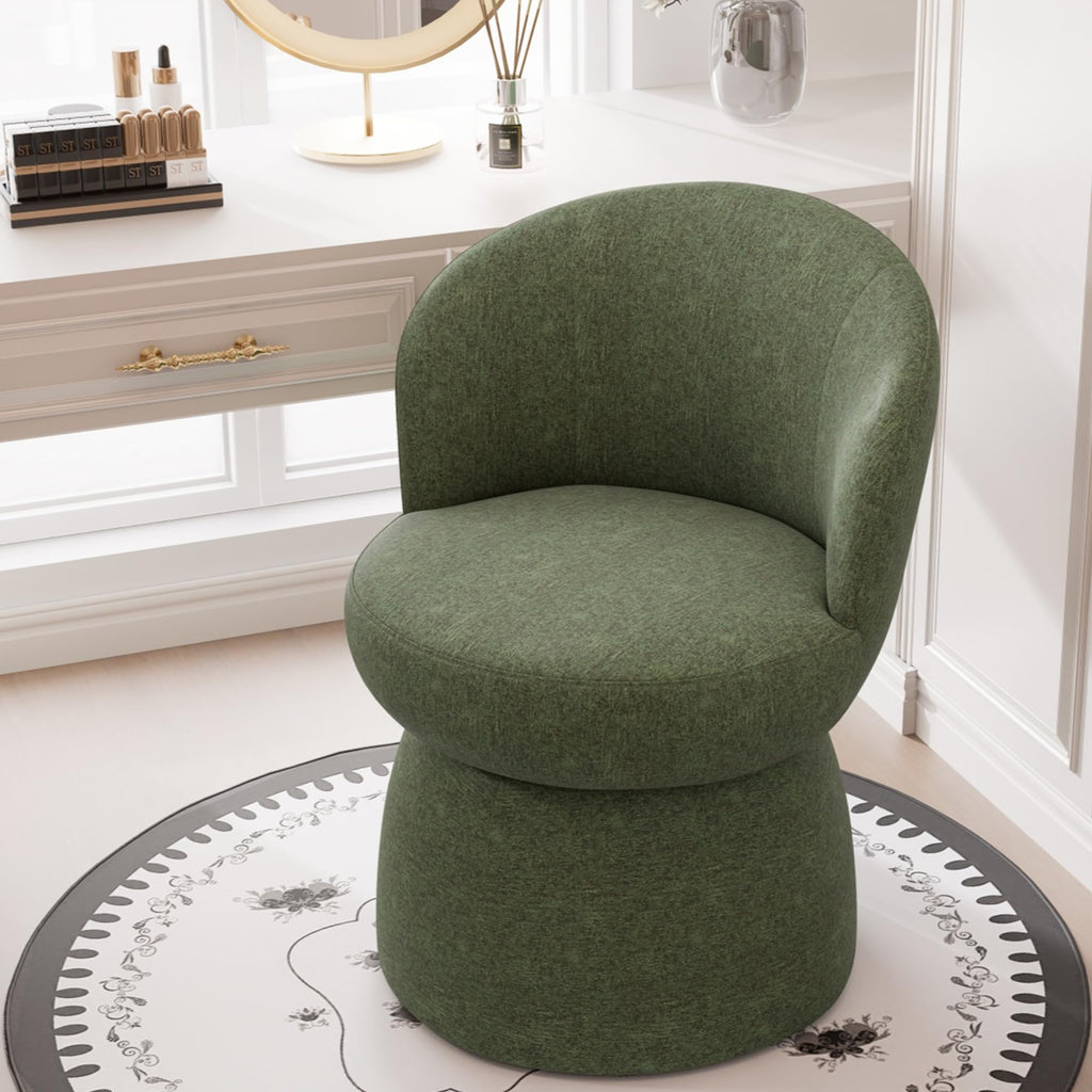 Green Boucle Fabric Swivel Accent Chair Set of 2 P3728