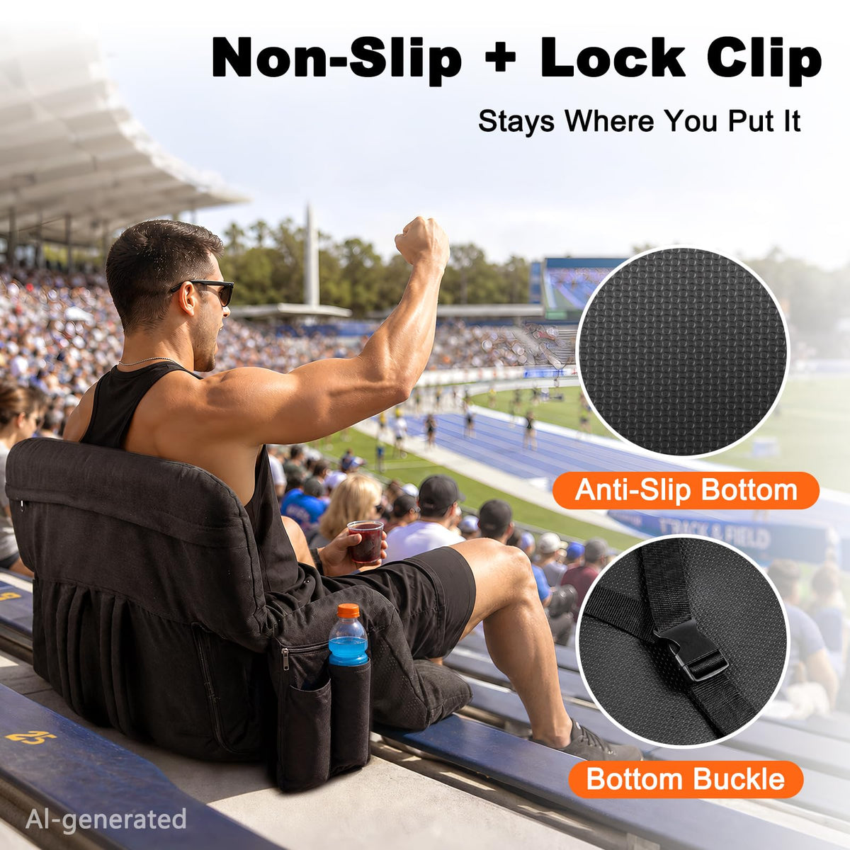 26" Extra Wide Stadium Seats with Back Support Z489