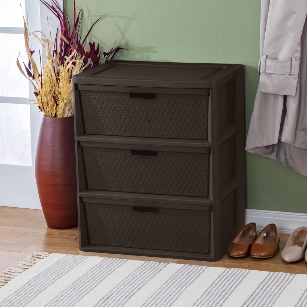 3 Drawer Storage Organizer Tower with Carry Handles E517628