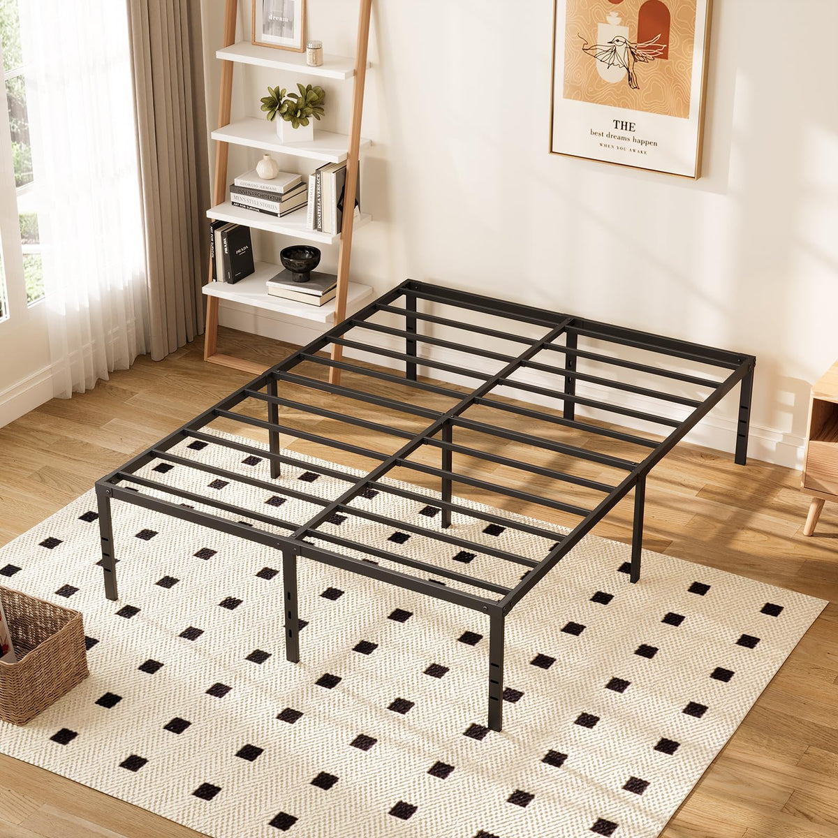 Queen 14-Inch Heavy-Duty Platform Bed Frame D6083