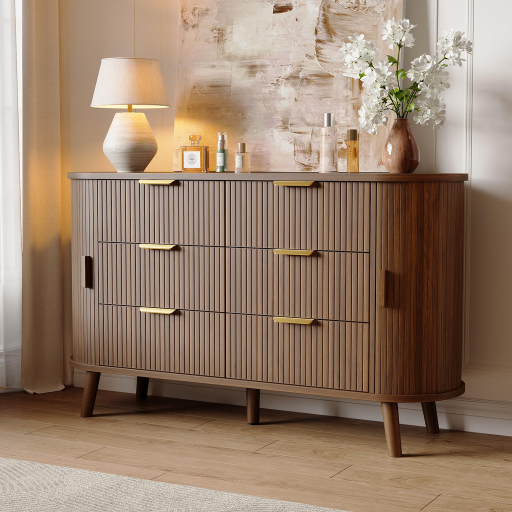 Fluted 6 Drawer Dresser T3810