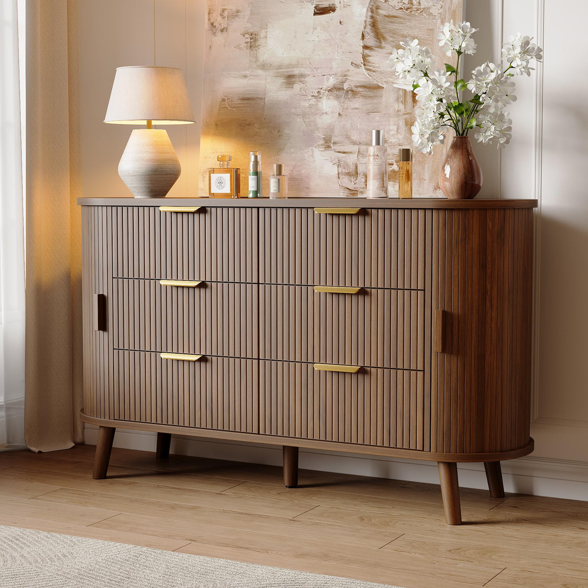 Fluted 6 Drawer Dresser T3810