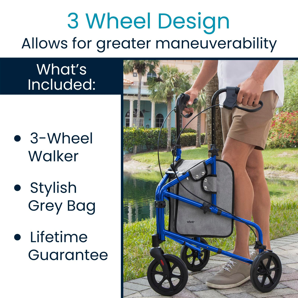 3 Wheel Foldable Walker T163