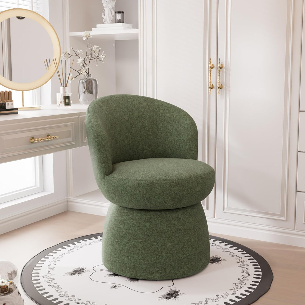Green Boucle Fabric Swivel Accent Chair Set of 2 P3728