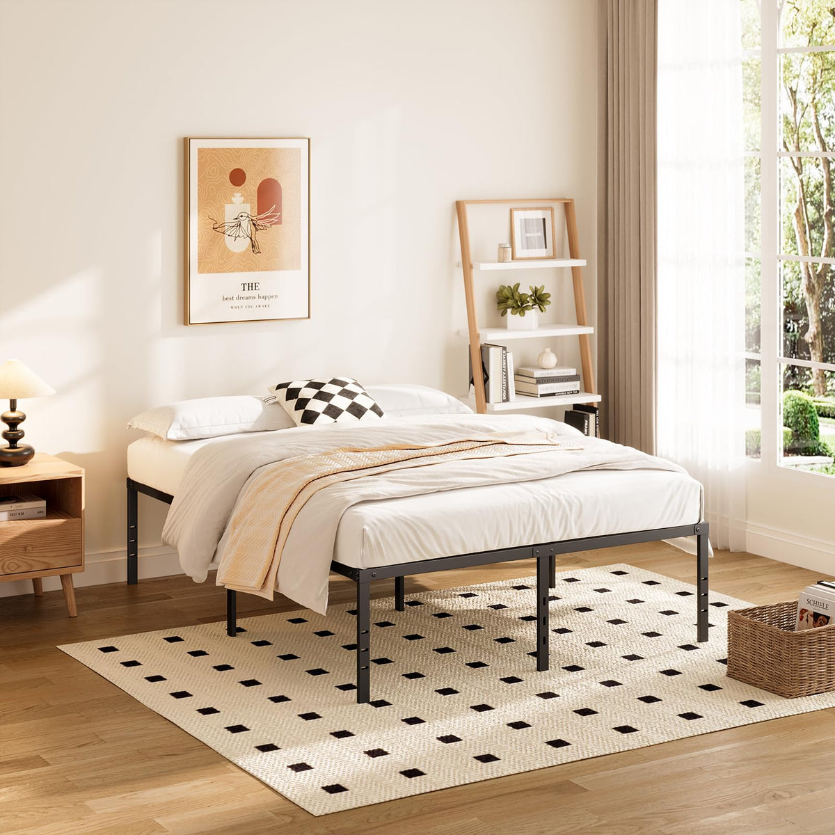 Queen 14-Inch Heavy-Duty Platform Bed Frame D6083