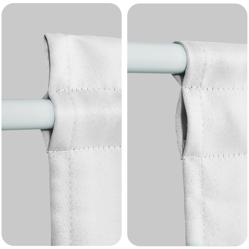 Door Curtains, Thermal and Room Darkening Curtains, Rod Pocket Blackout Curtains, 25 x 40 inches, Greyish White, 1 Panel C629