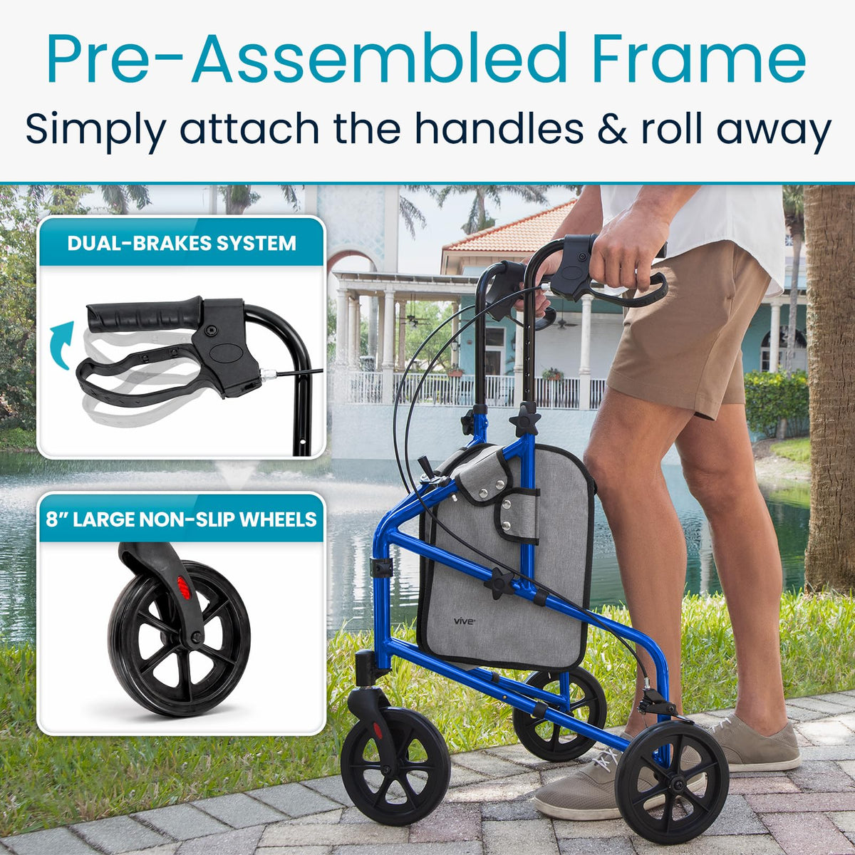 3 Wheel Foldable Walker T163