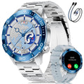 Smart Watch with Heart Rate SpO2 Sleep Monitor IP68 Waterproof Silver Blue 40mm Q815