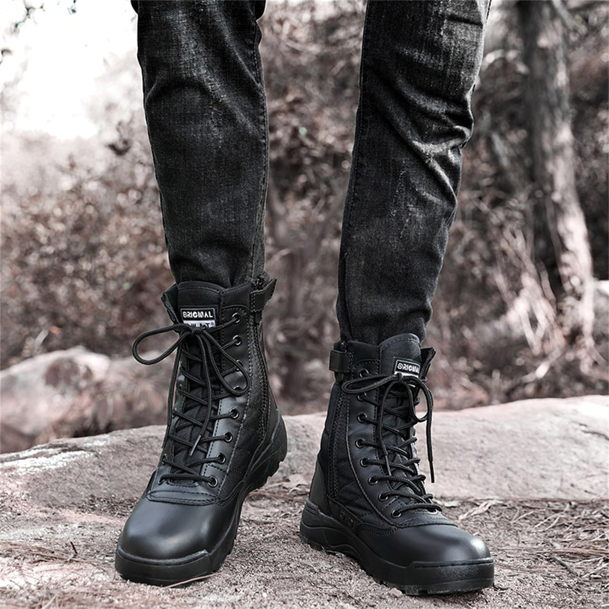 8 Inch High Top Suede Leather Military Tactical Boots S476769