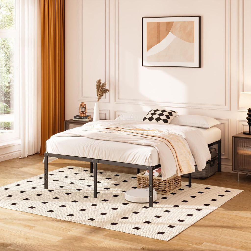 Queen 14-Inch Heavy-Duty Platform Bed Frame D6083