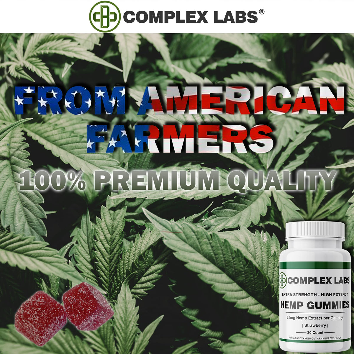 Hemp Gummies 50mg Strawberry Flavor V3565