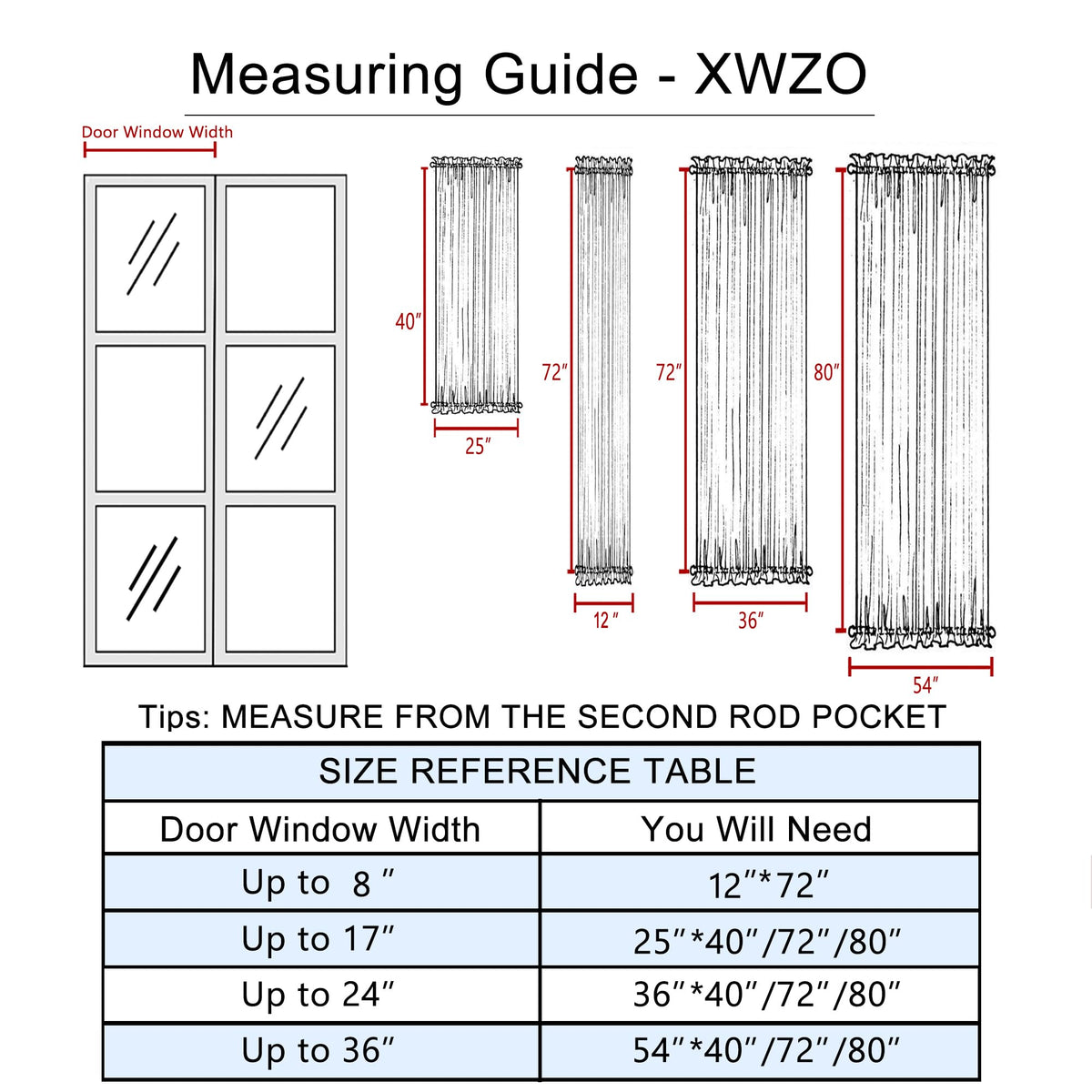 Door Curtains, Thermal and Room Darkening Curtains, Rod Pocket Blackout Curtains, 25 x 40 inches, Greyish White, 1 Panel C629