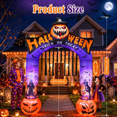 10 FT Halloween Inflatable Archway with LED Lights L338601