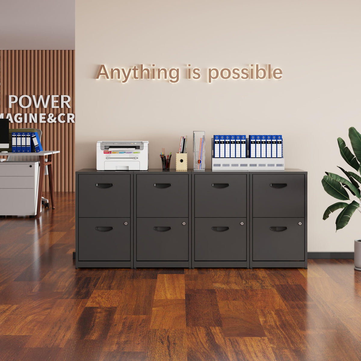 2 Drawer Metal File Cabinet with Lock W896745