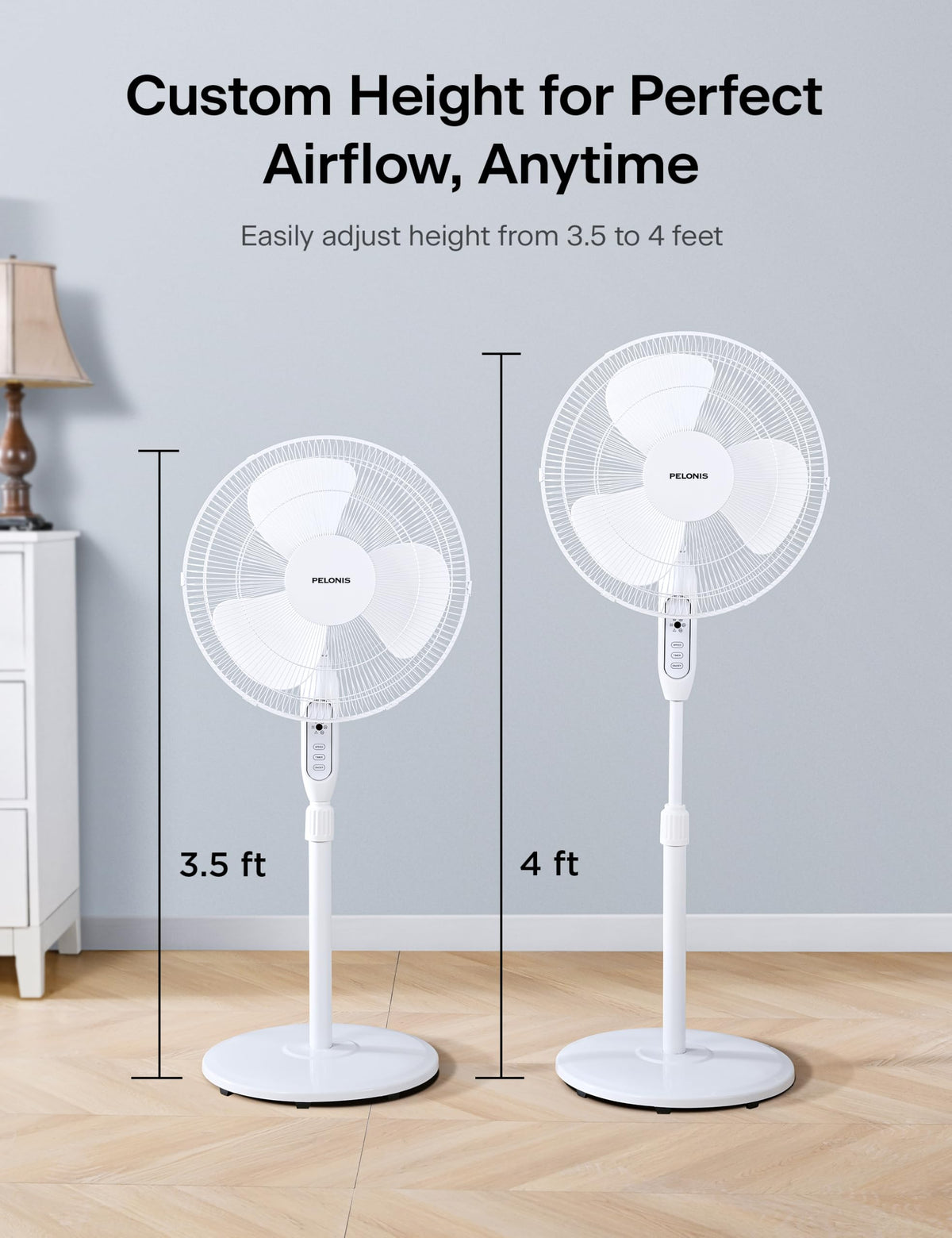 16" Adjustable Oscillating Pedestal Fan with Remote X79599