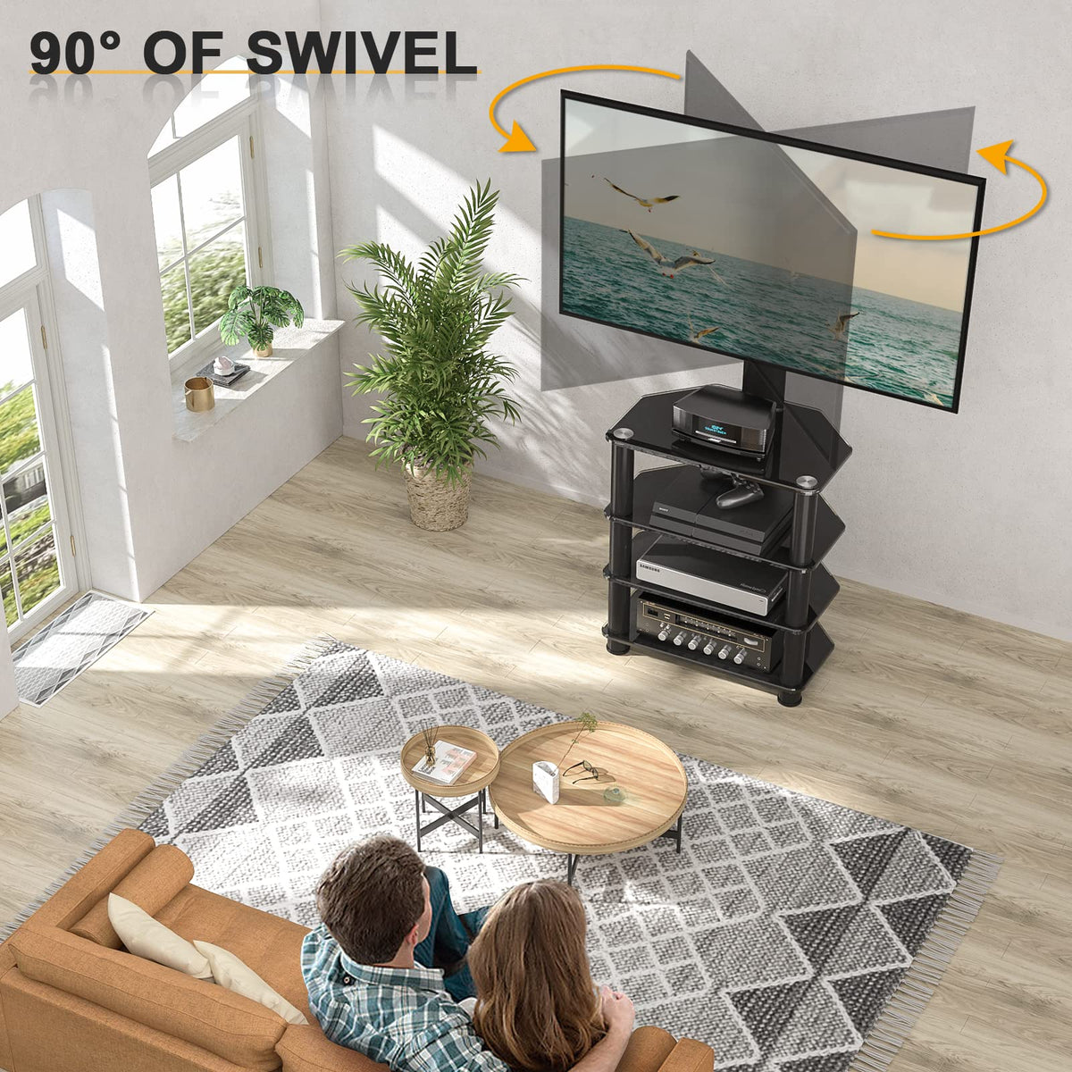 4-Tiers Swivel TV Stand for 32-70 inch TVs C70931