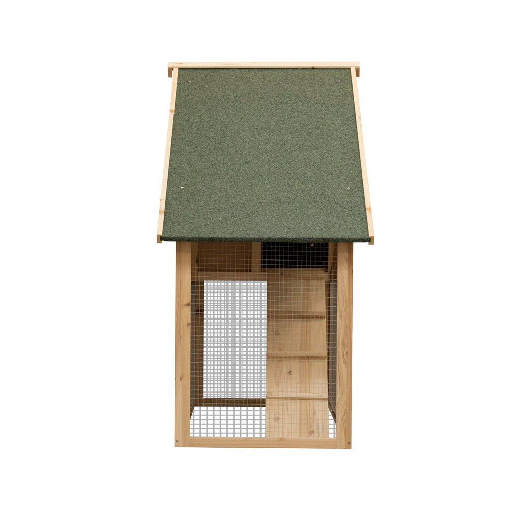 55" 2-Tier Wooden Rabbit Hutch with Ramp Y9753