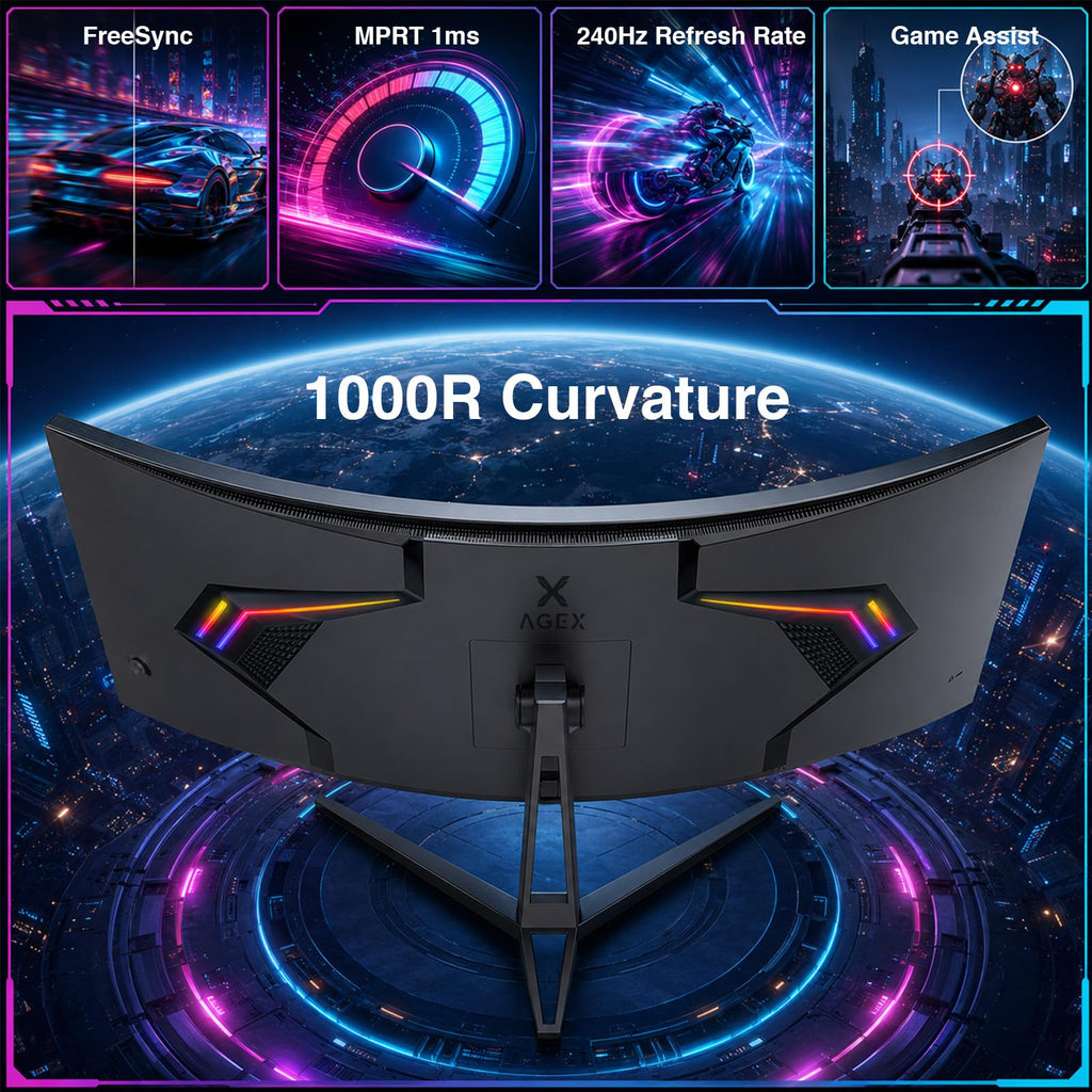 34 Inch WQHD 2K Ultrawide Curved Gaming Monitor 240Hz Q425198