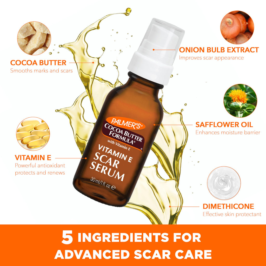 Fragrance Free Cocoa Butter Scar Serum with Vitamin E 1 Oz L9609