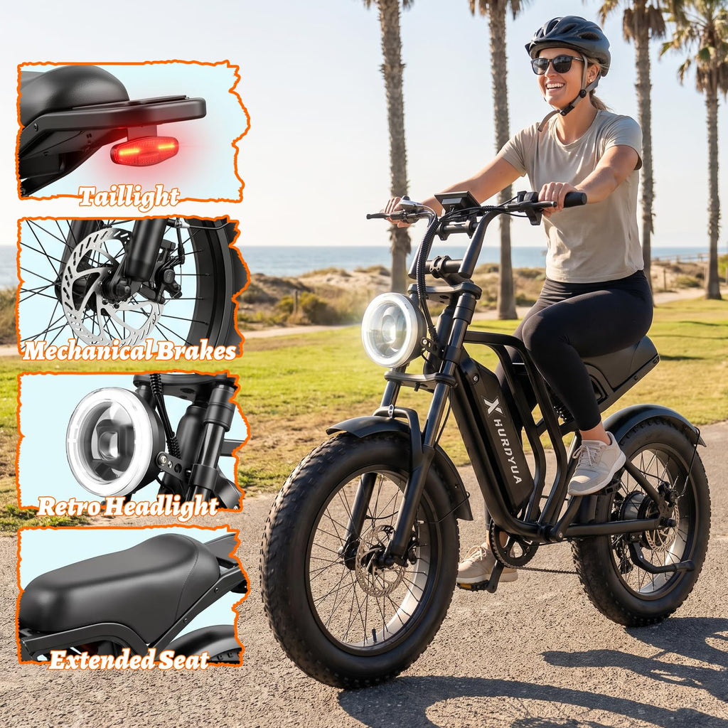 Electric Bike 1500W Peak Motor 48V 15.6Ah Removable Battery J7592
